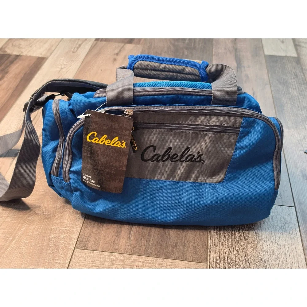 Cabela's Catch-All Gear Bag Blue Grey 600D Polyester Weather Resistant NWT